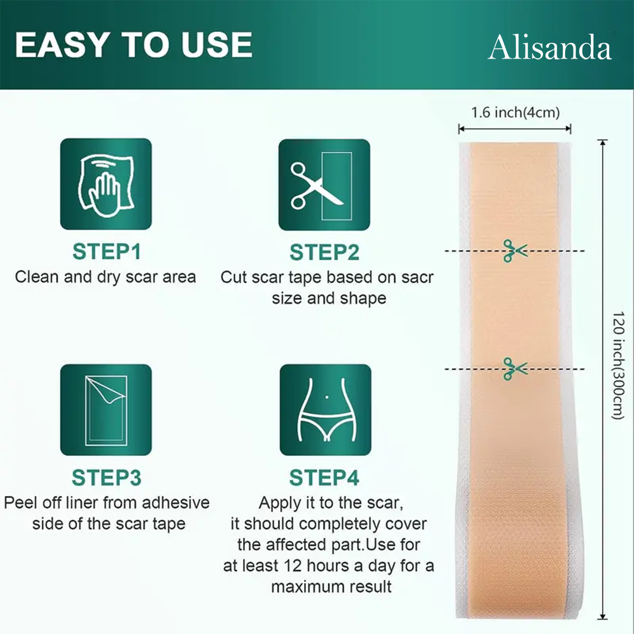 Alisanda Silicone Scar Roll – Heals Scars, Keloids & C-Section Marks Fast