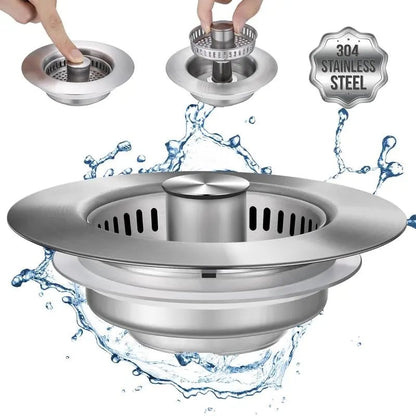 🔥LAST DAY 56% OFF-Upgraded 3 in 1 Kitchen Sink Drain Strainer