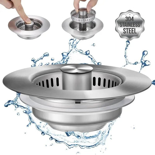 🔥LAST DAY 56% OFF-Upgraded 3 in 1 Kitchen Sink Drain Strainer