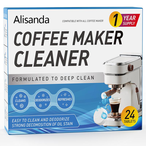 Coffee Machine Cleaner Descaler Tablets - 24 Pack, Deep Cleaning and Descaling for All Coffee Makers , Coffee Maker Pot Descaling & Cleaning Tabs, Descale Drip Coffe And Espresso Machines