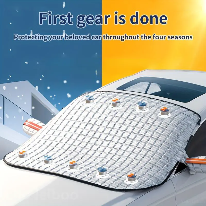 Car Windshield Snow Cover Sun Shade Winter Dust Rain Ice Frost Guard Protector - Durable Design for Winter Weather Protection & Summer sunshade
