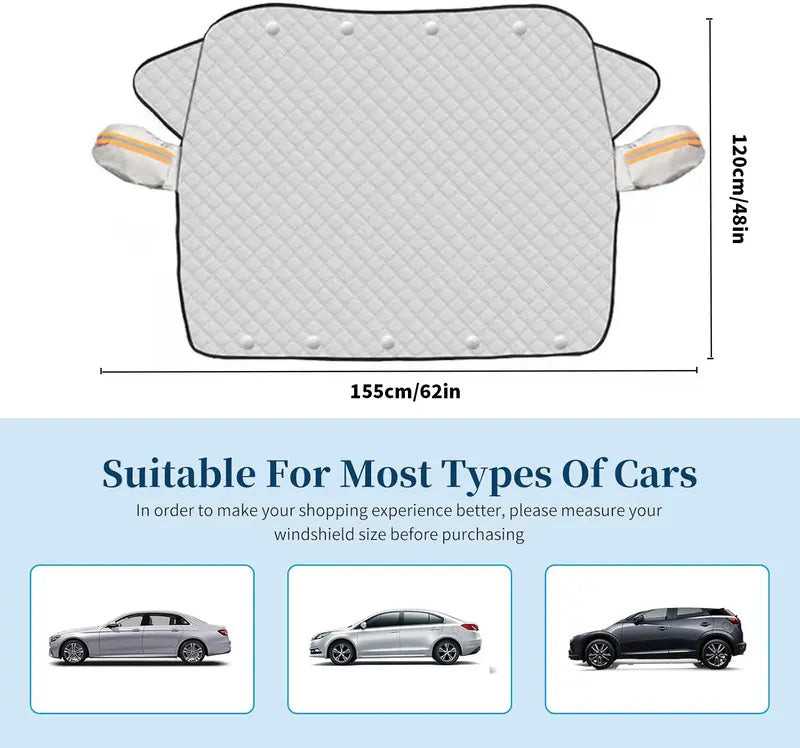 Car Windshield Snow Cover Sun Shade Winter Dust Rain Ice Frost Guard Protector - Durable Design for Winter Weather Protection & Summer sunshade