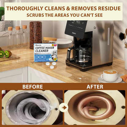 Coffee Machine Cleaner Descaler Tablets - 24 Pack, Deep Cleaning and Descaling for All Coffee Makers , Coffee Maker Pot Descaling & Cleaning Tabs, Descale Drip Coffe And Espresso Machines