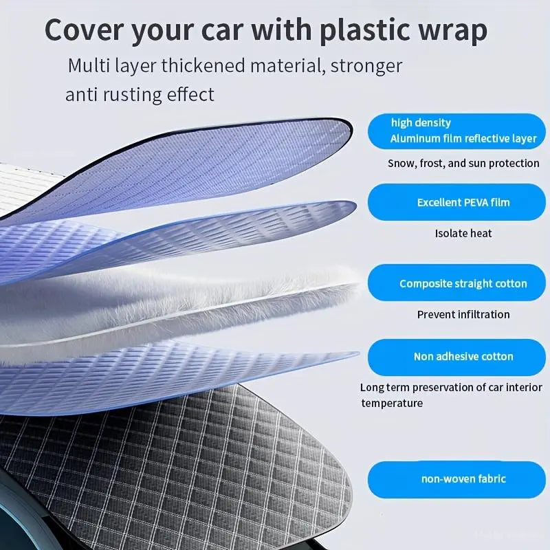 Car Windshield Snow Cover Sun Shade Winter Dust Rain Ice Frost Guard Protector - Durable Design for Winter Weather Protection & Summer sunshade